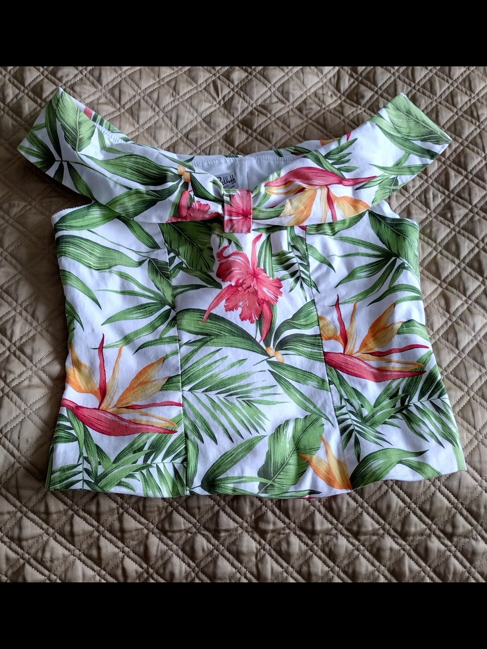 Joseph Ribkoff White Tropical Off-Shoulder Floral Camisole